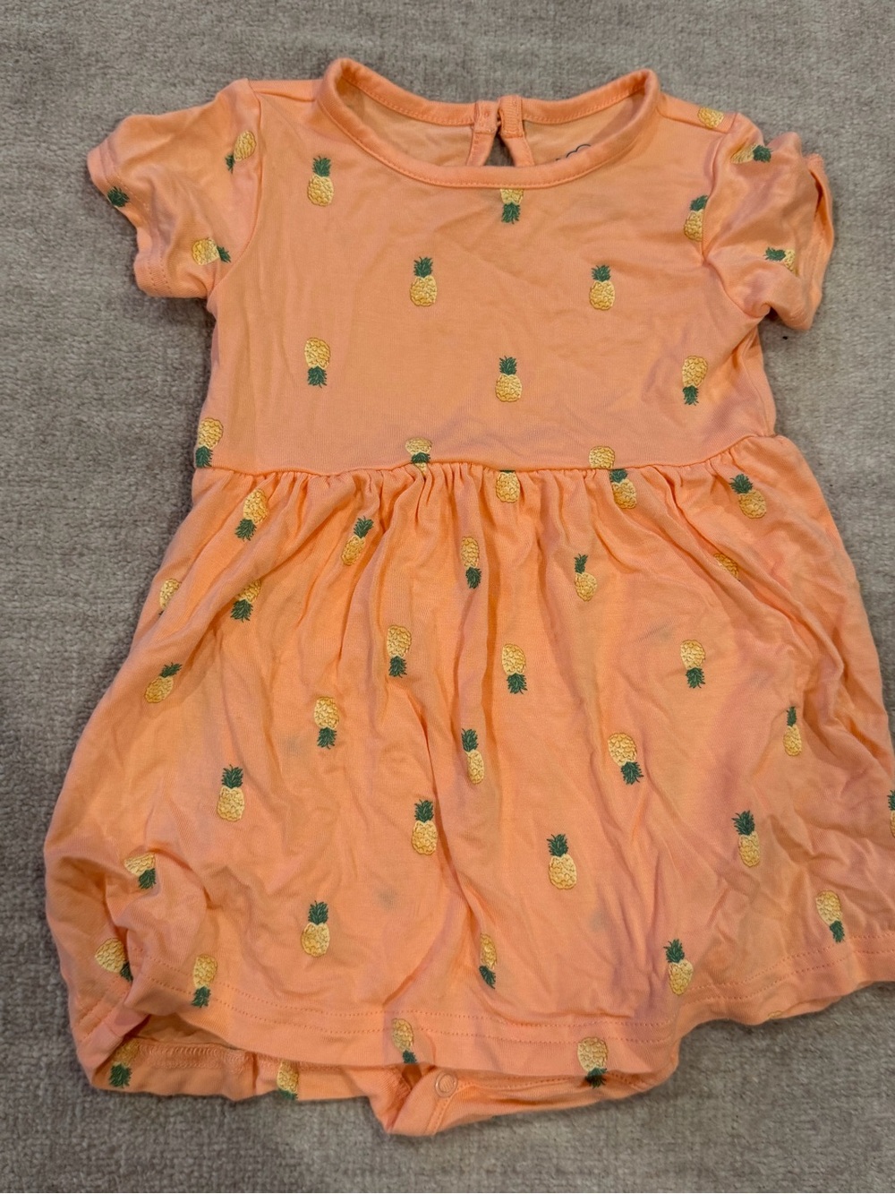 Carter's Peach Dress with Yellow Pineapple Print